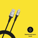 VC 1202C - Supports upto 25W charging/ 3A, 1 Meter cable length, Nylon braided, 10000+ Bends lifespan, Tangle free, High Speed 480mbps Data Transfer - Image 5