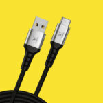 VC 1202C - Supports upto 25W charging/ 3A, 1 Meter cable length, Nylon braided, 10000+ Bends lifespan, Tangle free, High Speed 480mbps Data Transfer