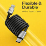 VC 1202C - Supports upto 25W charging/ 3A, 1 Meter cable length, Nylon braided, 10000+ Bends lifespan, Tangle free, High Speed 480mbps Data Transfer - Image 3