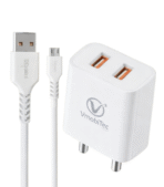 Wall Charger VCH-2002M - Highlight Dual Type-A ports -charge two devices same time, 1. Heat Protection 2. Fast charging Technology