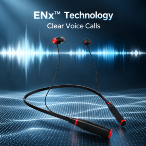 VMobiTec VN5002 black and red Bluetooth neckband for clear voice calls