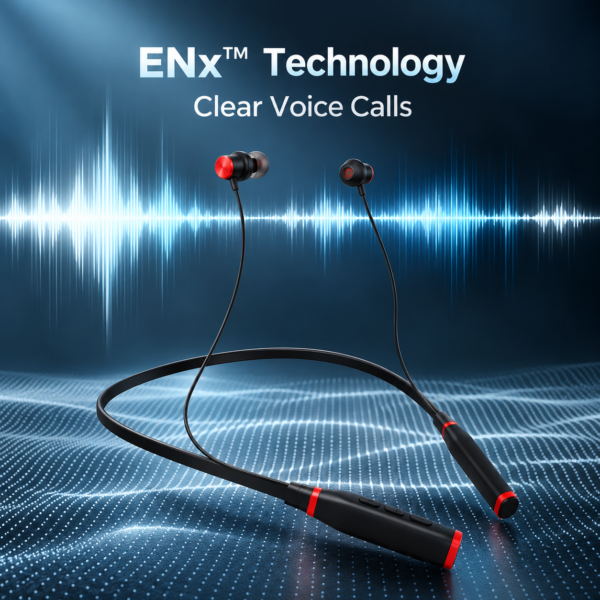 VMobiTec VN5002 black and red Bluetooth neckband for clear voice calls