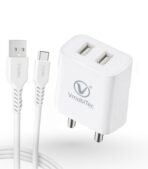 Wall Charger VCH-2002C - Highlight Dual Type-A ports -charge two devices same time - 1. Heat Protection 2. Fast charging Technology