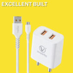 Wall Charger VCH-2002C - Highlight Dual Type-A ports -charge two devices same time - 1. Heat Protection 2. Fast charging Technology - Image 5