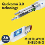 VC 1102C - Supports 2.4A charging output, Rapid charging - 1 Meter cable length, Fishnet design exterior, 10000+ Bends lifespan, Tangle free - Image 5