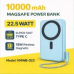 Power Bank VMWB-023 10000mAh MagSafe Power Bank – 22.5W Fast Charging with 15W Wireless Magnetic Support - Image 3
