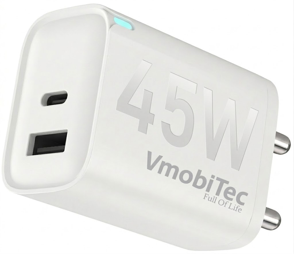 45W GaN Fast Charger with PD 3.0 and QC 3.0 Dual Port Design