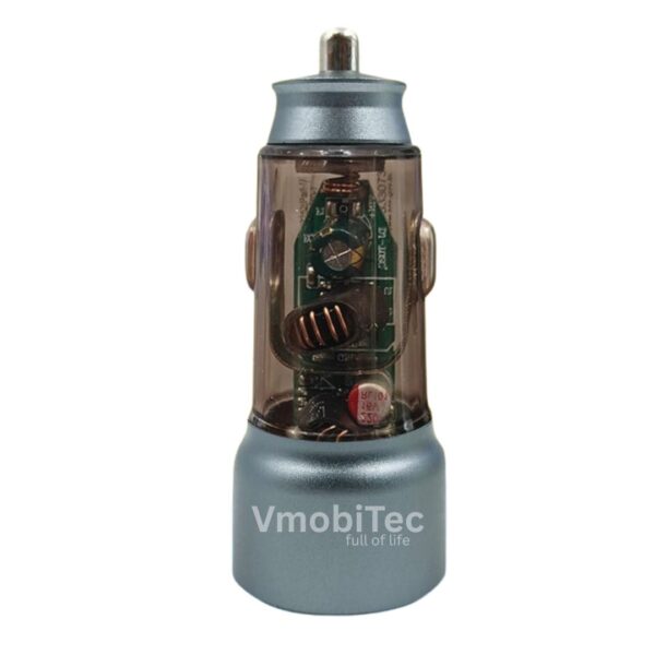 Vmobitec 48W dual port car charger PD 3.0 QC 3.0 transparent fast charging adapter USB-C USB-A