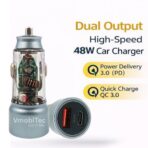Vmobitec 48W PD & QC Dual Port Transparent Car Charger