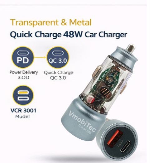 48W fast charging car charger in car