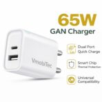 65W Fast Charging, GaN Technology, PD 3.0, QC 3.0, Dual Port (USB-C + USB-A), Smart Chip Thermal Protection, Fire Resistant, Universal Compatibility Supported - Image 3