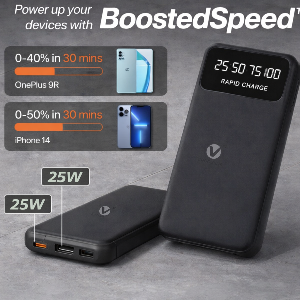 Power Bank VMPB011 10000mAh high-capacity polymer power bank 22.5W fast charging with QC 3.0 and PD 3.0