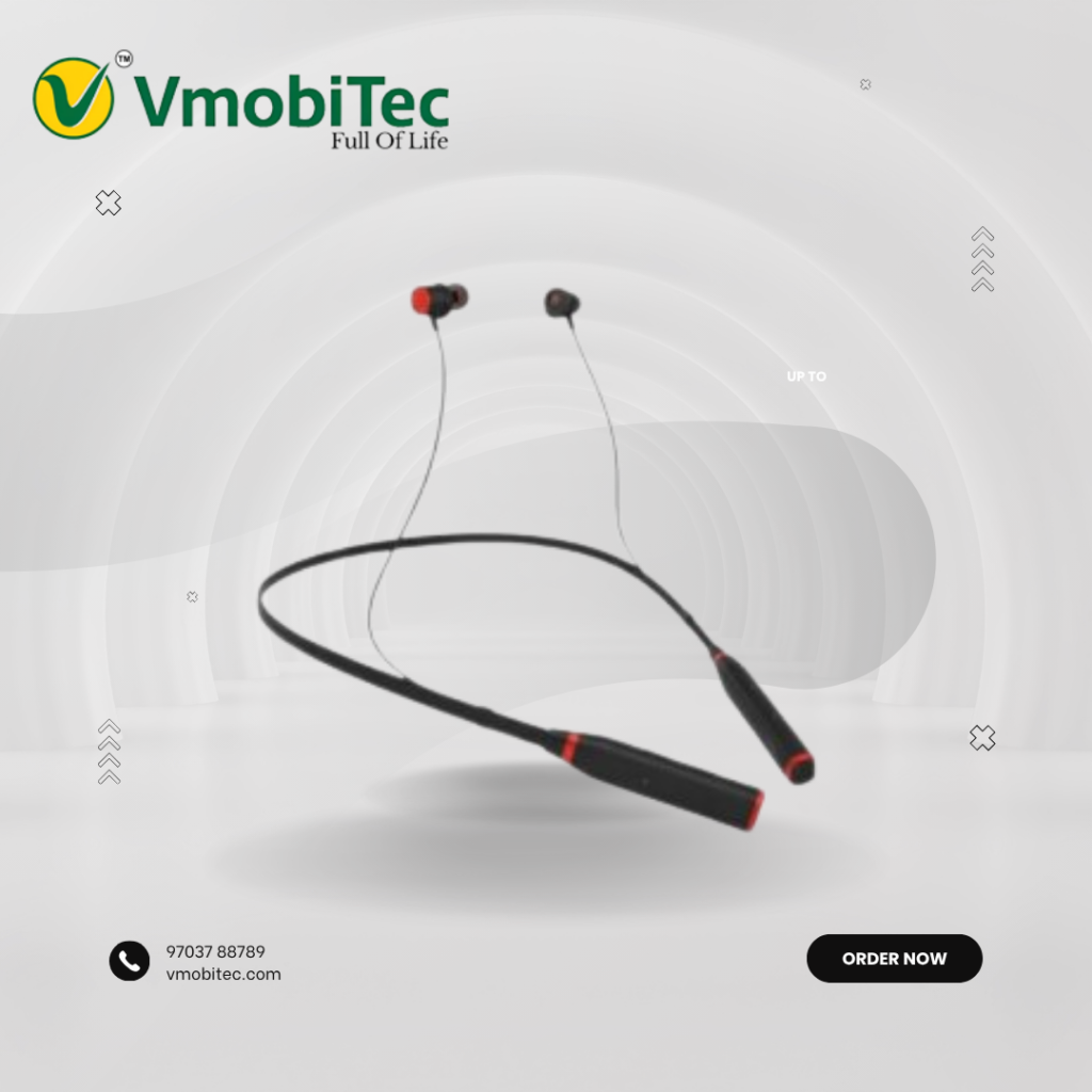 Earbuds vs neckband Vmobitec with modern wireless sound devices