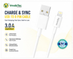 VmobiTec USB to 8 Pin Fast Charging Cable 3.0A | 1 Meter Charge & Sync Cable | VC 1003 L - Image 4
