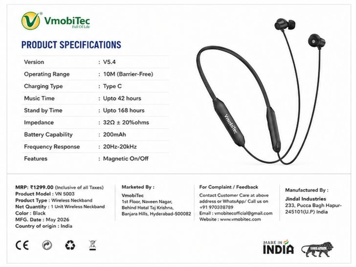 Running Neckband Earphones by VmobiTec