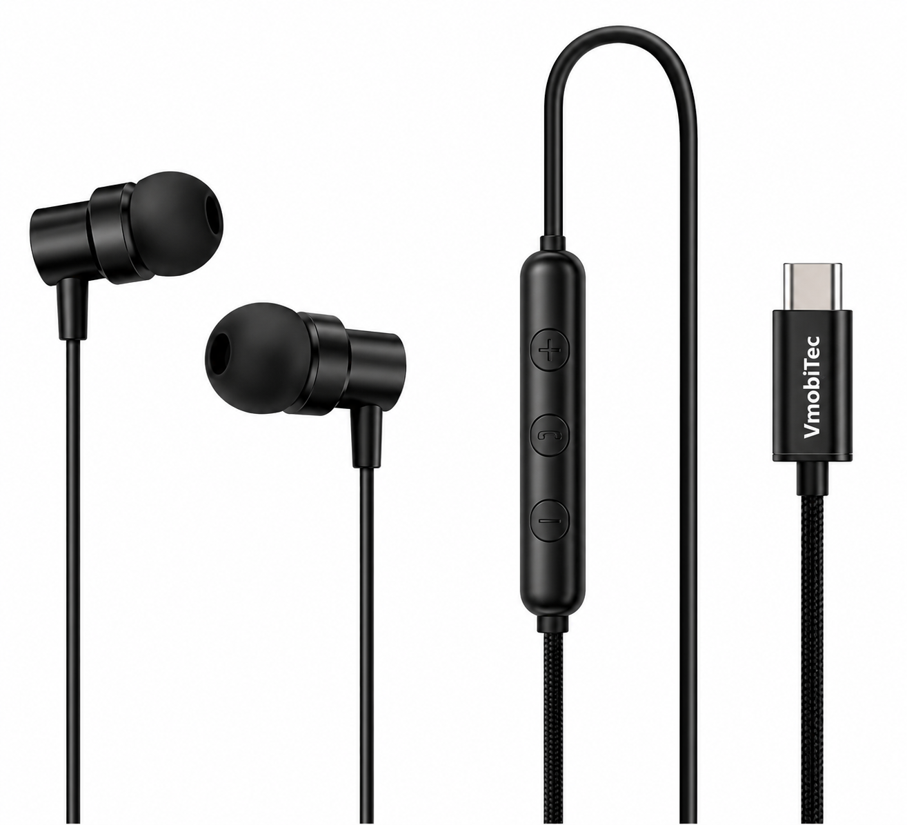 Product VmobiTec VE Ultra Type-C Wired Earphone with Mic, Extra Bass & Tangle-Free Cable - Image 1