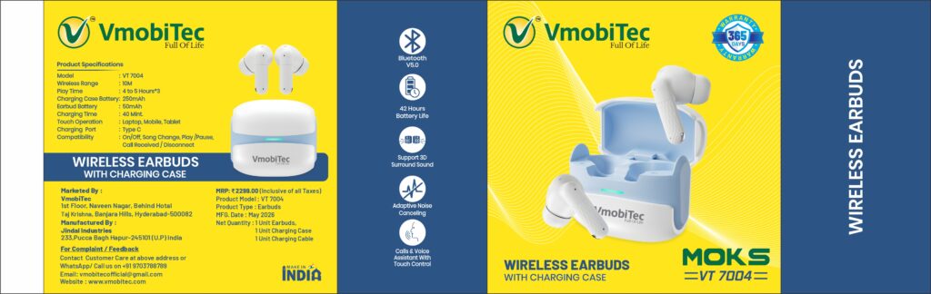 Wireless Bluetooth Earbuds with Charging Case