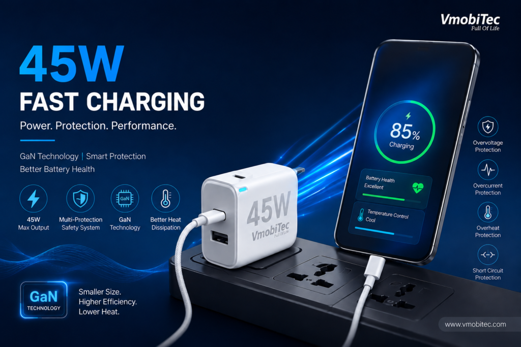 45W fast charging and battery health with VmobiTec GaN charger