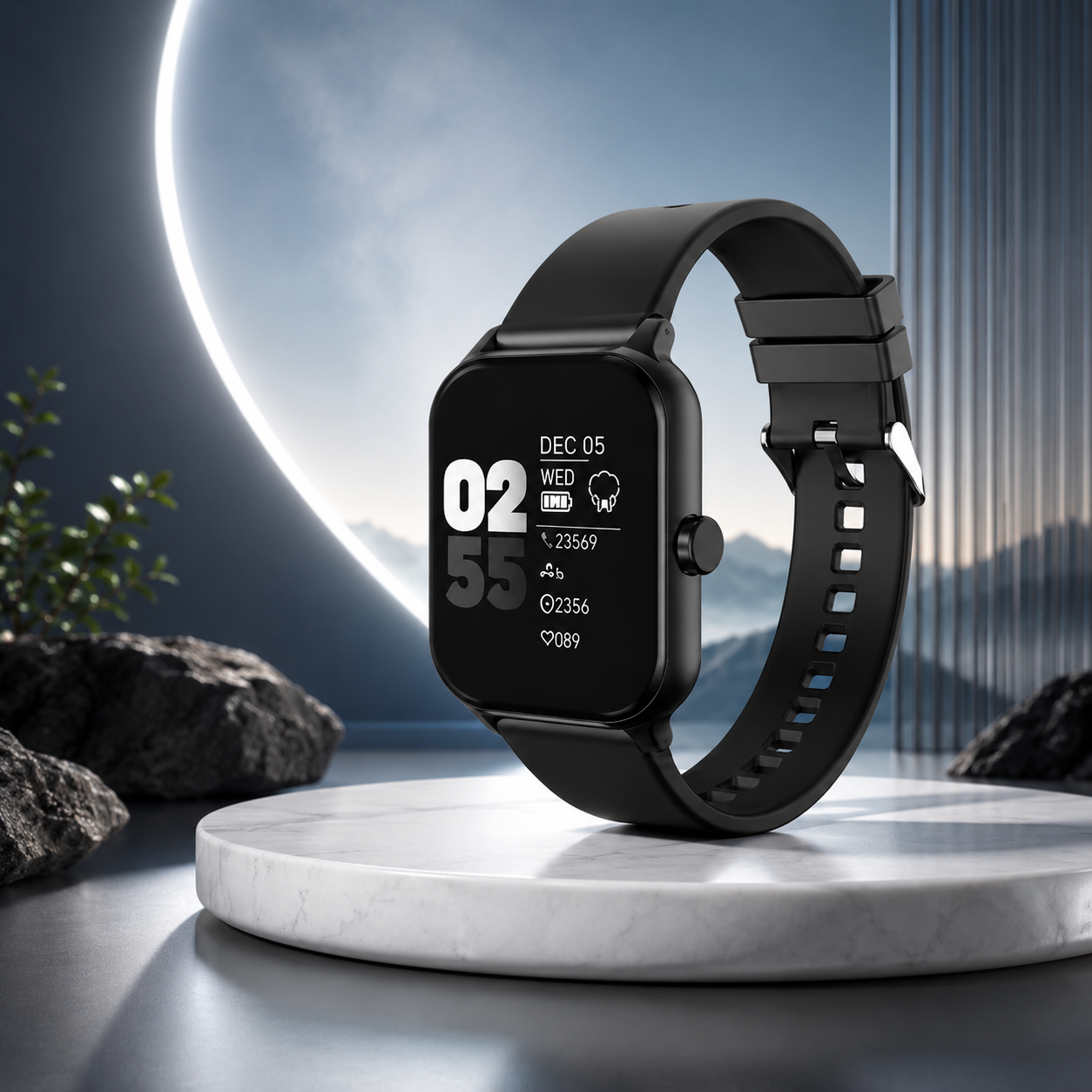 VmobiTec smart watch with Bluetooth calling, heart rate monitoring, SpO2 tracking, fitness modes, and long battery life