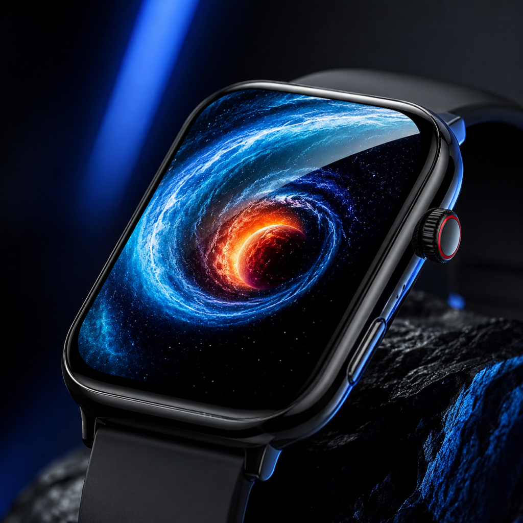 VmobiTec Shane Spark smartwatch with vibrant AMOLED display close-up
