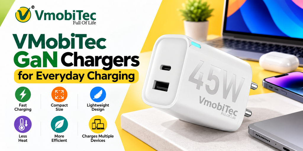 Compact GaN charger with USB-C and USB-A ports for everyday charging