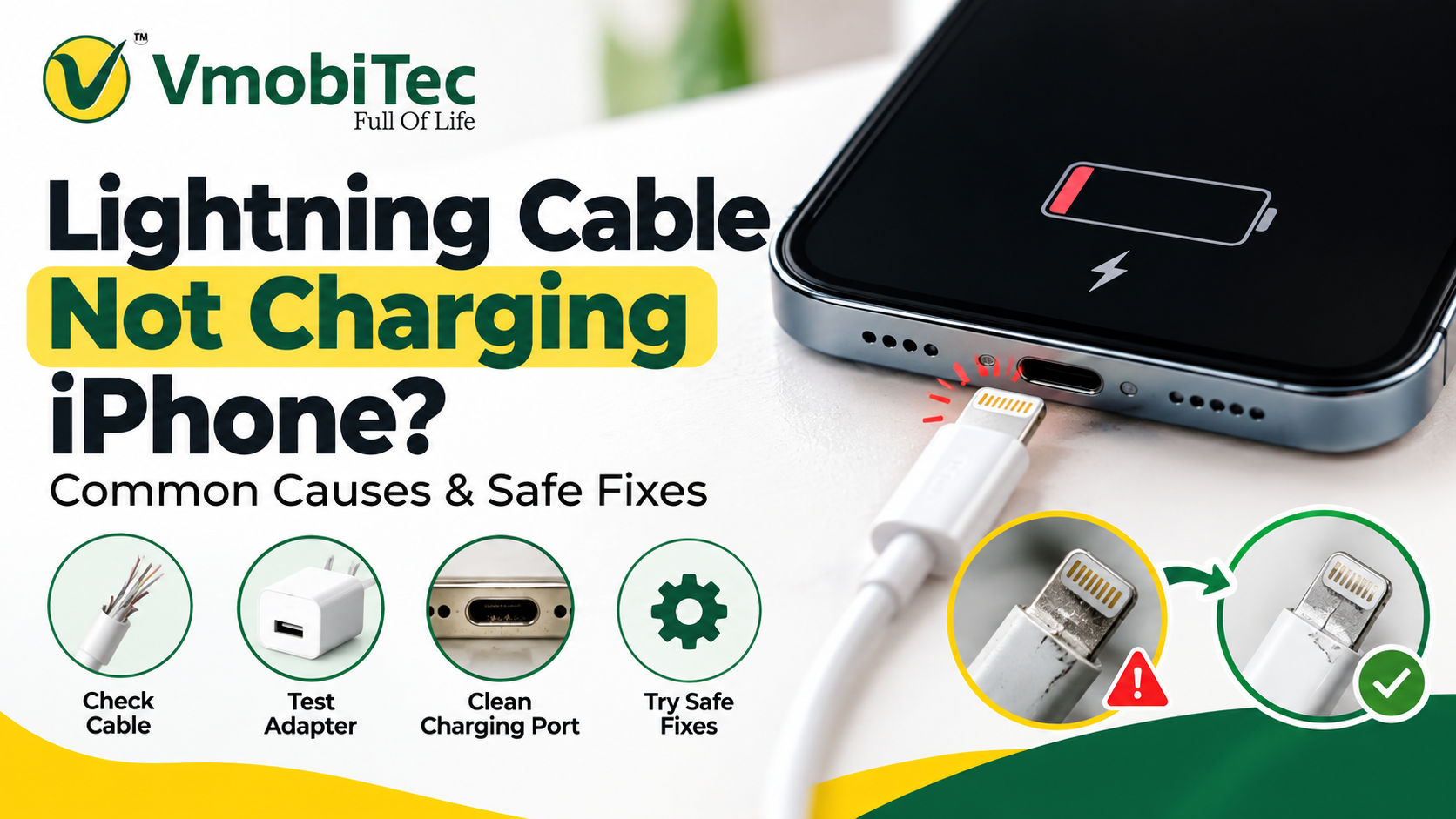 Lightning cable not charging iPhone fix – common charging problems
