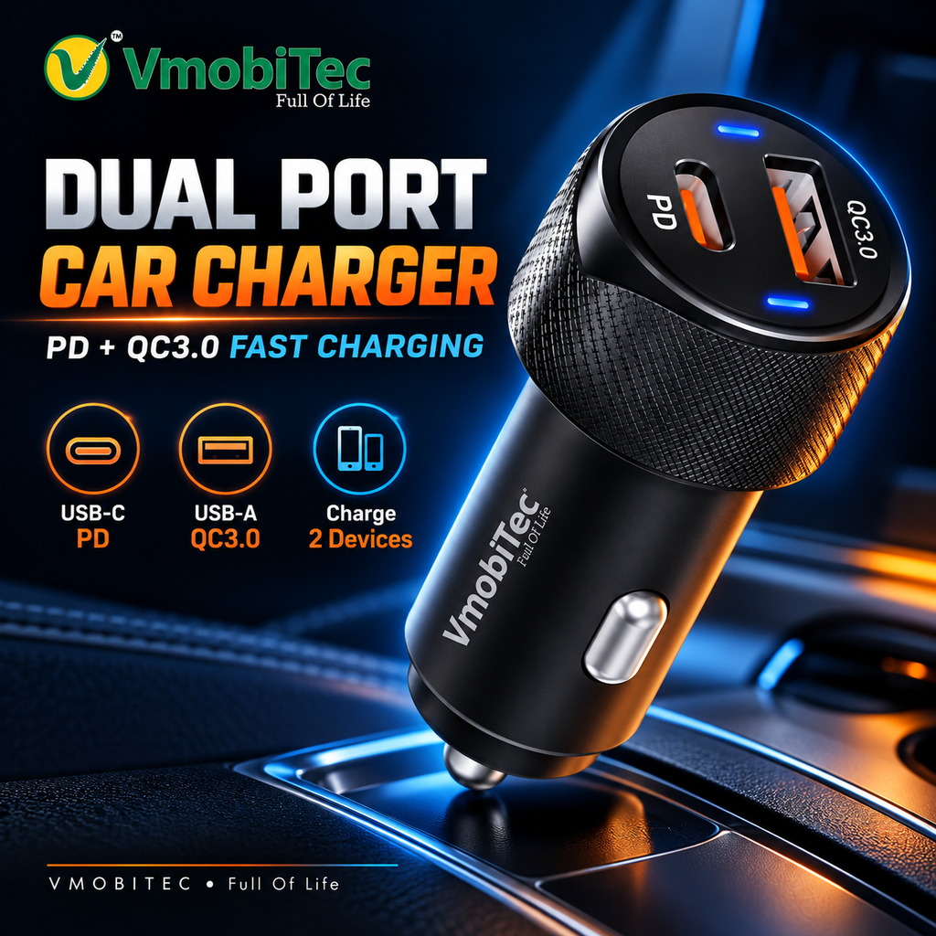 Best dual USB car charger in India by VMobitec